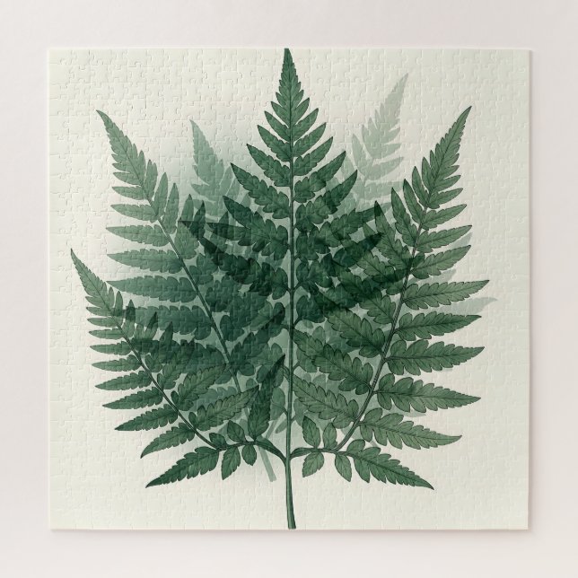 Elegant Green Fern Fronds Botanical  Jigsaw Puzzle (Vertical)