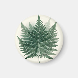 Elegant Green Fern Fronds Botanical Magnet