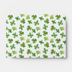 Elegant Green Floral Art Wedding Envelope