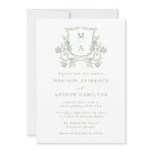 Elegant Green Floral Crest All in One Wedding