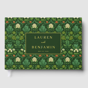 Elegant Green Floral Guest Book