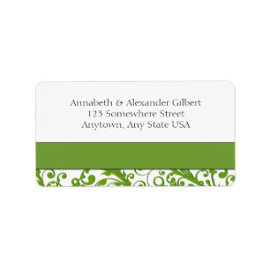 Elegant Green Floral Label