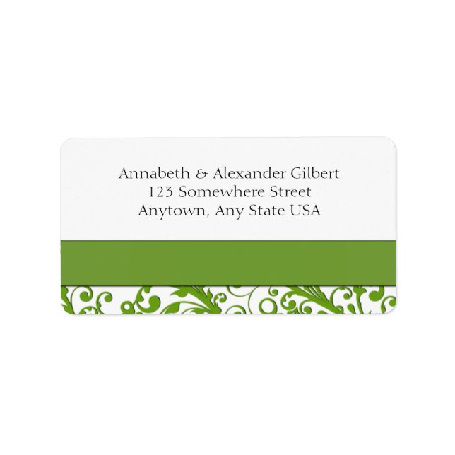 Elegant Green Floral Label (Front)