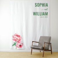 Elegant Green Floral Peonies