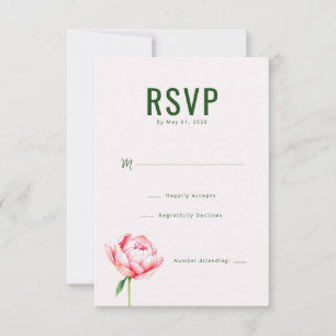 Elegant Green Floral RSVP Card