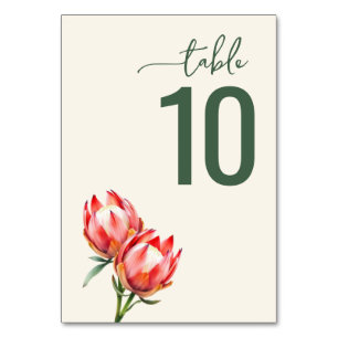 Elegant Green Floral Table Number Card
