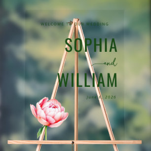 Elegant Green Floral Wedding Sign