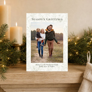 Elegant Green Foliage Christmas Photo Holiday Card