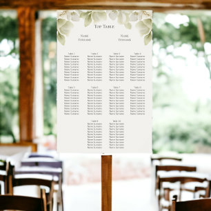Elegant Green Foliage Wedding Seating Plan Poster