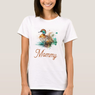 Elegant Green Framed Mallard Duck Baby Shower T-Shirt