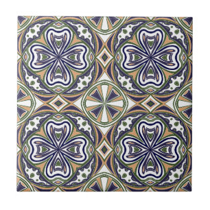 Elegant Green Geometric Tile Pattern 2