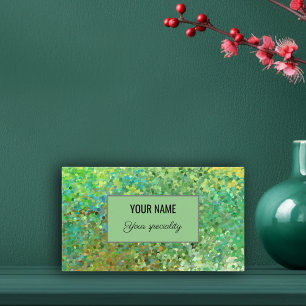 Elegant green glitter business card