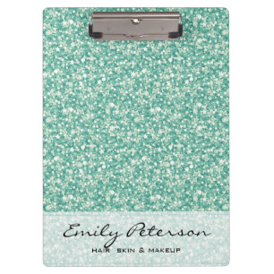 Elegant Green Glitter Pattern Clipboard