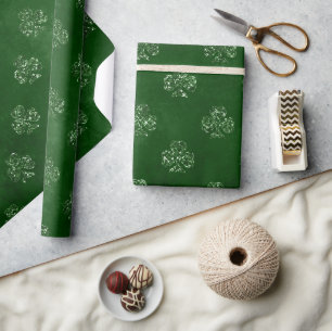 Elegant Green Glitter Shamrock St Patrick's Day Wrapping Paper