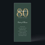 Elegant Green Gold 80th Birthday Program Menu Invitation<br><div class="desc">Elegant "Birthday Party Program" design with a sophisticated script typography w/ custom text.</div>