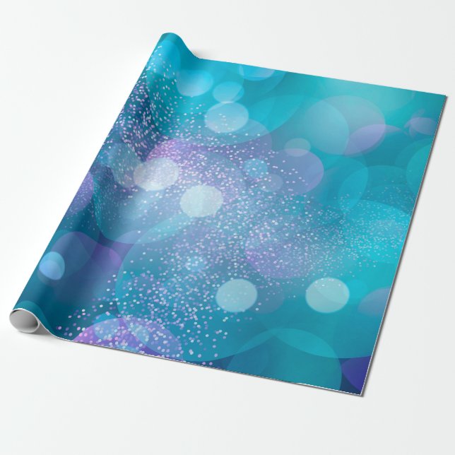 Elegant Green Gold Bokeh Art Glitter Sparkle Wrapping Paper (Unrolled)