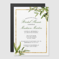 Elegant Green Gold Botanical Vine Bridal Shower