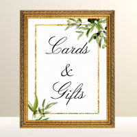 Elegant Green Gold Botanical Vine Cards & Gifts