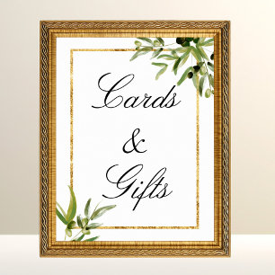 Elegant Green Gold Botanical Vine Cards & Gifts Poster