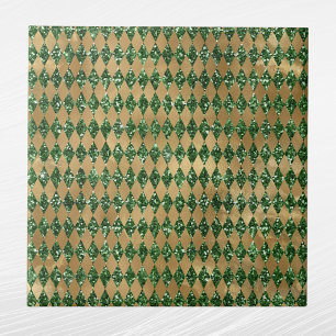 Elegant Green Gold Diamond Pattern Tile