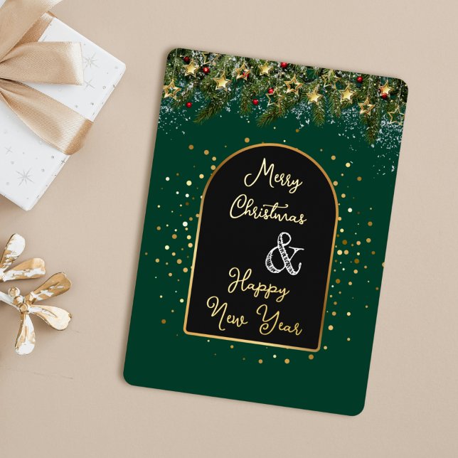 Elegant Green Gold Foil Christmas New Year  (Creator Uploaded)