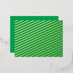 Elegant Green Gold Foil Holiday Postcard