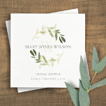 ELEGANT GREEN GOLD FOLIAGE WREATH BRIDAL SHOWER NAPKIN<br><div class="desc">For any further customisation or any other matching items,  please feel free to contact me at yellowfebstudio@gmail.com</div>