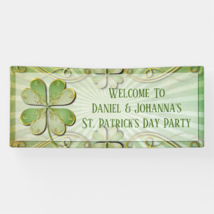 Elegant Green Gold Glover St Patrick'd Day Party Banner