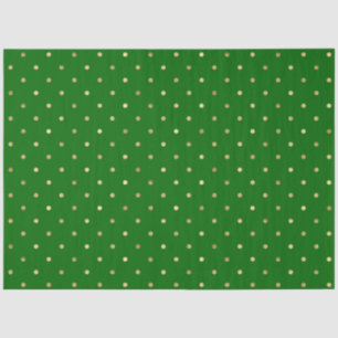 Elegant Green Gold Polka Dots Tissue Paper