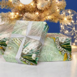 Elegant Green & Gold Swirled Floral Beads Pearl Wrapping Paper<br><div class="desc">Give your recipients your best. Use this lovely, sophisticated beaded, print "jewelled" with no actual glitter, foil, or beading, high-quality gift wrap with a grid back for easy cutting. You'll appreciate the ease of use and your recipients will love its elegant beauty. Good for all occasions and holidays, very versatile....</div>