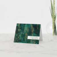 Elegant Green Gold Watercolor Personalised Name