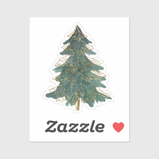 Elegant Green Golden Christmas Tree (Sheet)