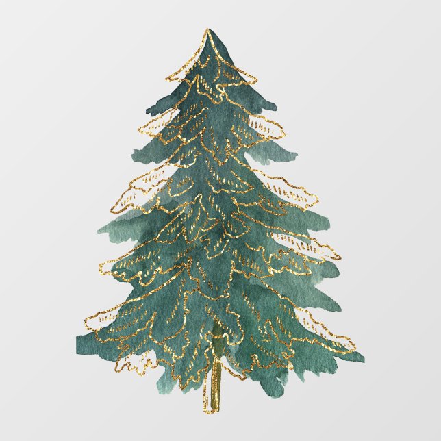 Elegant Green Golden Christmas Tree (Sheet)