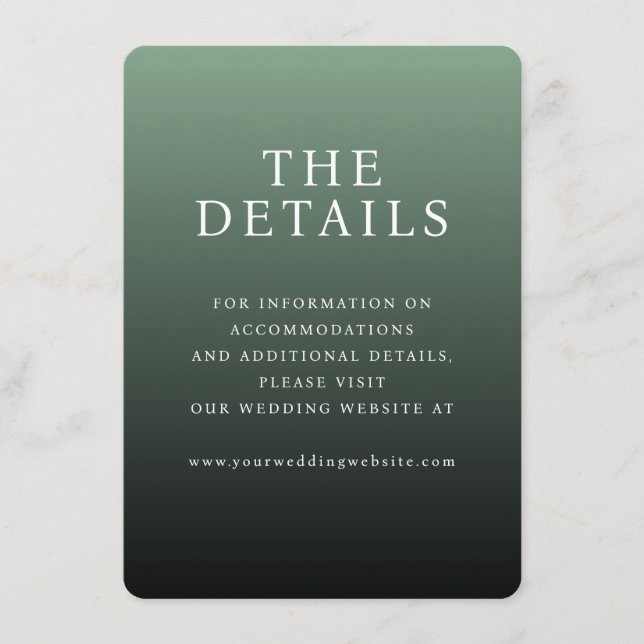 Elegant Green Gradient Details Card (Front)
