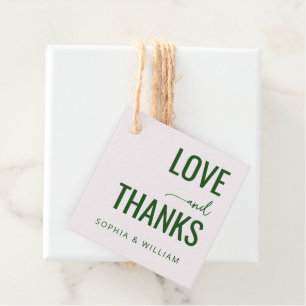 Elegant Green Gratitude Message Favour Tags