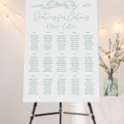Elegant Green Hand Drawn Bow Wedding Seating Chart