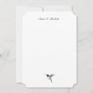 Elegant Green Hummingbird Note Card