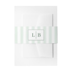 Elegant Green Initials Invitation Belly Band