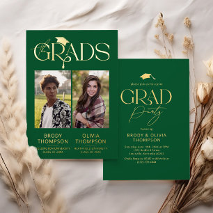 Elegant Green Joint Graduation Party Photo