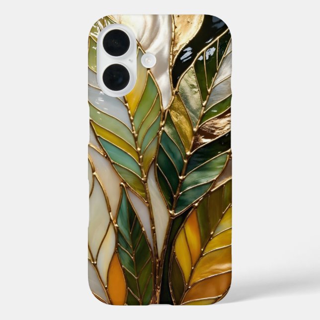 Elegant Green Leaf iPhone Case Minimal Botanical (Back)