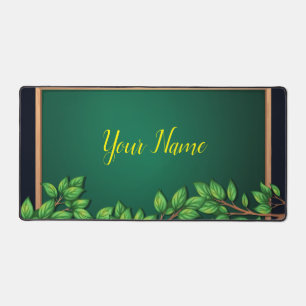 Elegant Green Leafy Branches Foliage Board Desk Mat