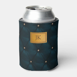 Elegant Green Leather,Diamonds,Monogram   Can Cooler
