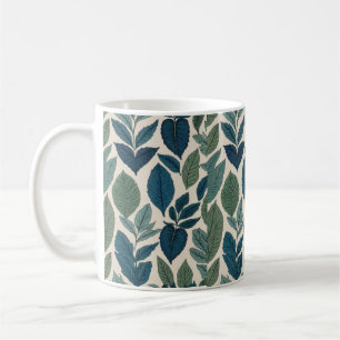 Elegant Green Leaves Mug Nature-Inspired Design