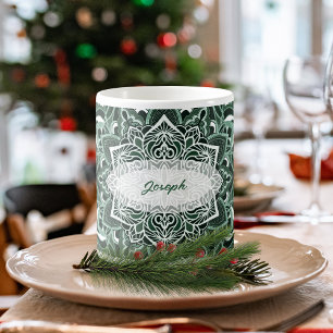 Elegant Green Mandala Mug