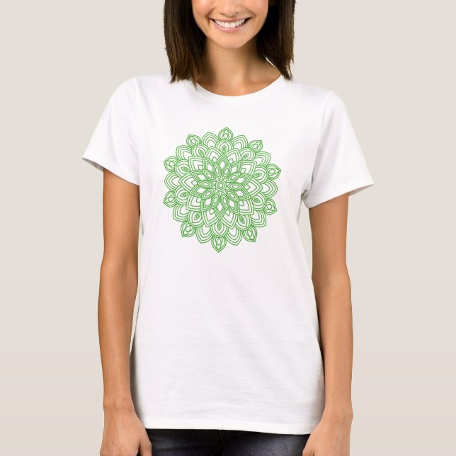 Elegant Green Mandala T-Shirt (Front)