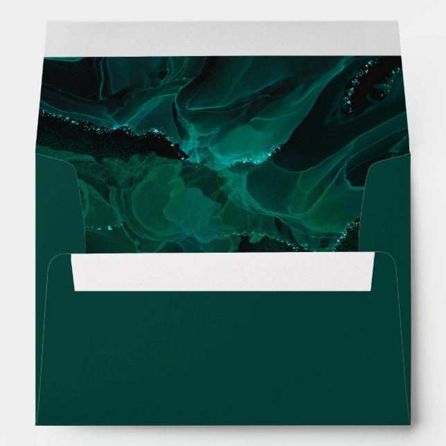 Elegant Green Marble Envelope (Back (Bottom))
