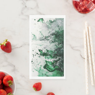 Elegant Green Marble Wrapping Paper Napkin