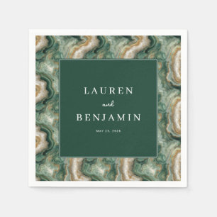 Elegant Green Marbled Texture Napkin