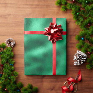 Elegant Green Metallic Holiday Christmas Wrapping Paper