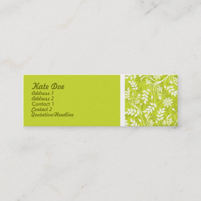 Elegant Green Mini Business Card (Front)